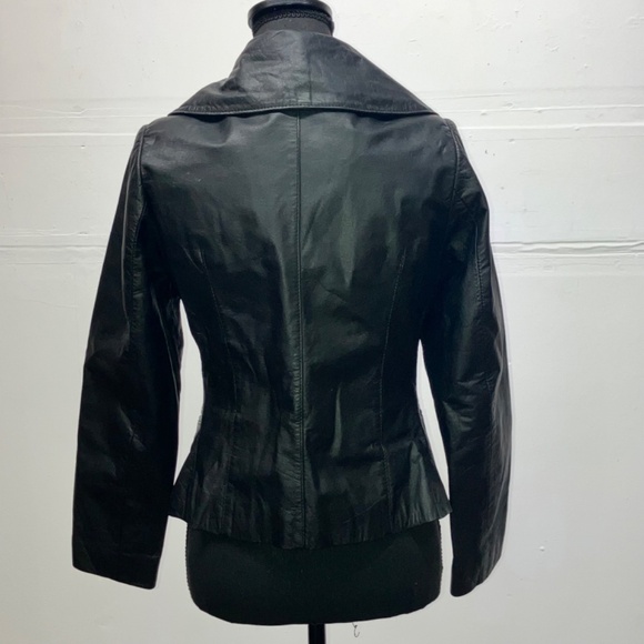 Black Leather double breasted jacket - Picture 11 of 13